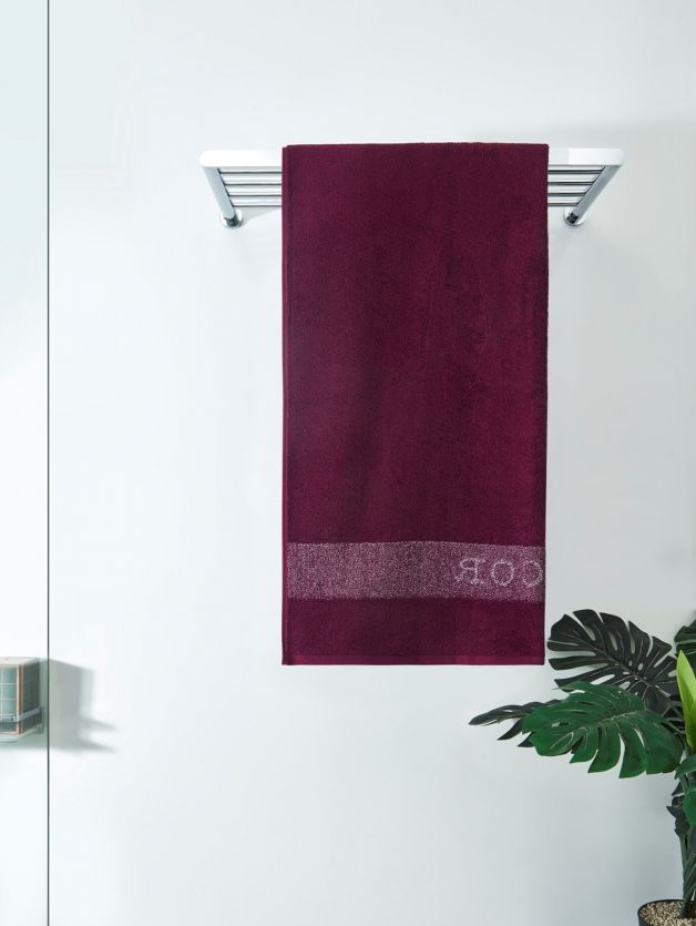 Decor Ace Mauve Bath Towel Wine 75cm x 1.5m