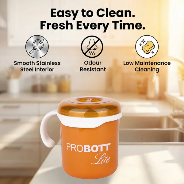 Probott Lite Cuppa Stainless Steel Mug Orange 280ml