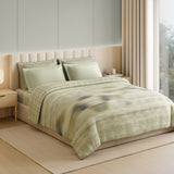 Spaces Luxury Loom Impressions 100% Egyptian Cotton Double Quilt, 350 TC, Geometric, Light Green