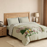 Spaces Rangana Digital 100% Cotton Double Quilt, 300 TC, Ornate, Light Yellow