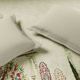 Spaces Rangana Digital 100% Cotton Double Quilt, 300 TC, Ornate, Light Yellow