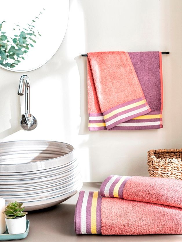 Decor Zest Lilac Clay Hand Towel Orange & Purple 40 cm x 60 cm