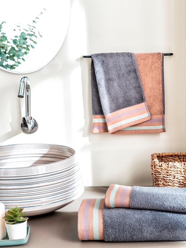 Decor Zest Natural Charcoal Hand Towel Gray & Brown 40 cm x 60 cm