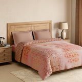 Spaces Rangana Digital 100% Cotton Double Quilt, 300 TC, Ornate, Light Pink