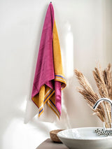 Decor Zest Sunshine Rose Bath Towel Pink & Yellow  75cm x 1.5m