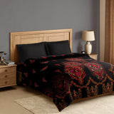 Spaces Rangana Digital 100% Cotton Double Quilt, 300 TC, Floral, Red