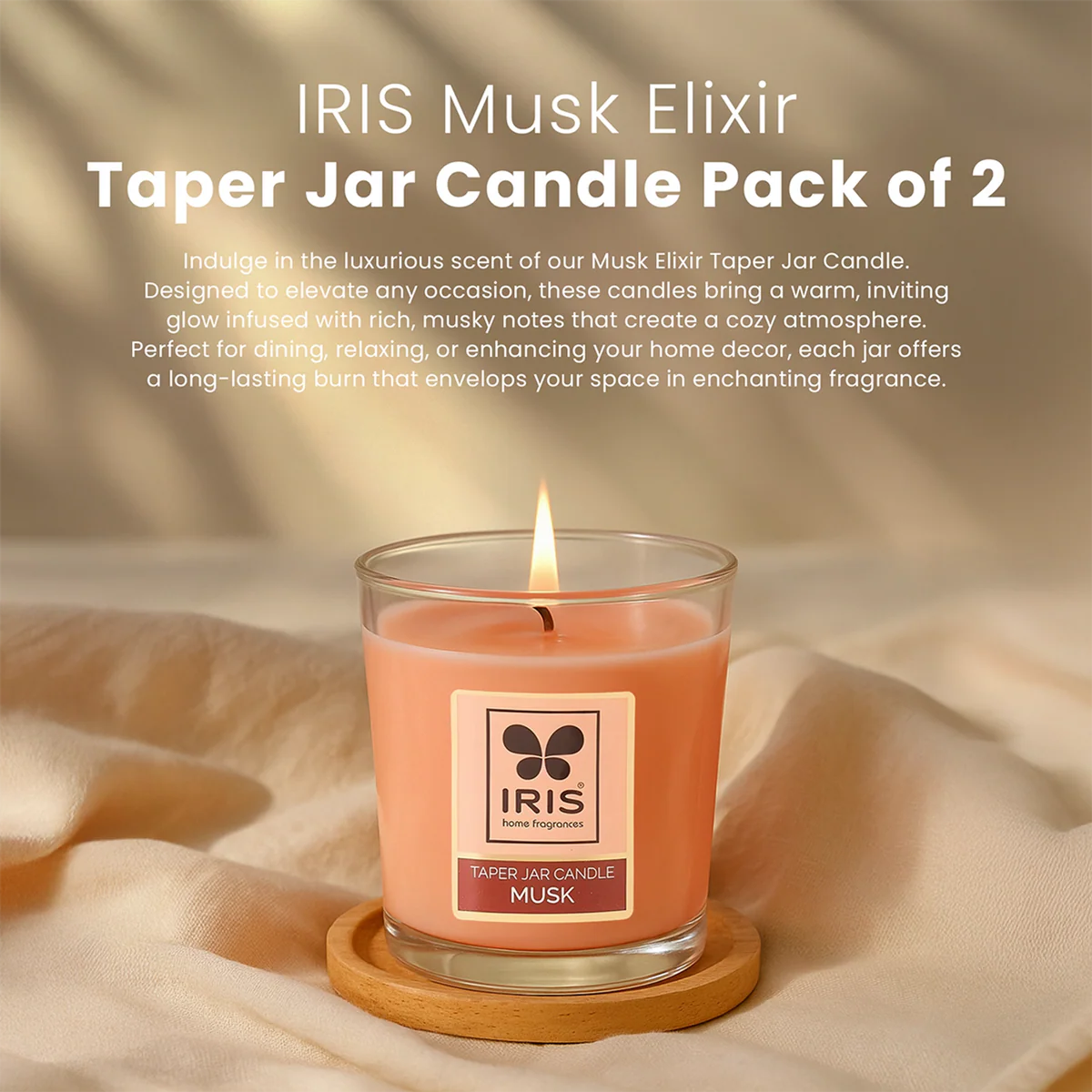 IRIS Musk Elixir Taper Jar Candle 110GM