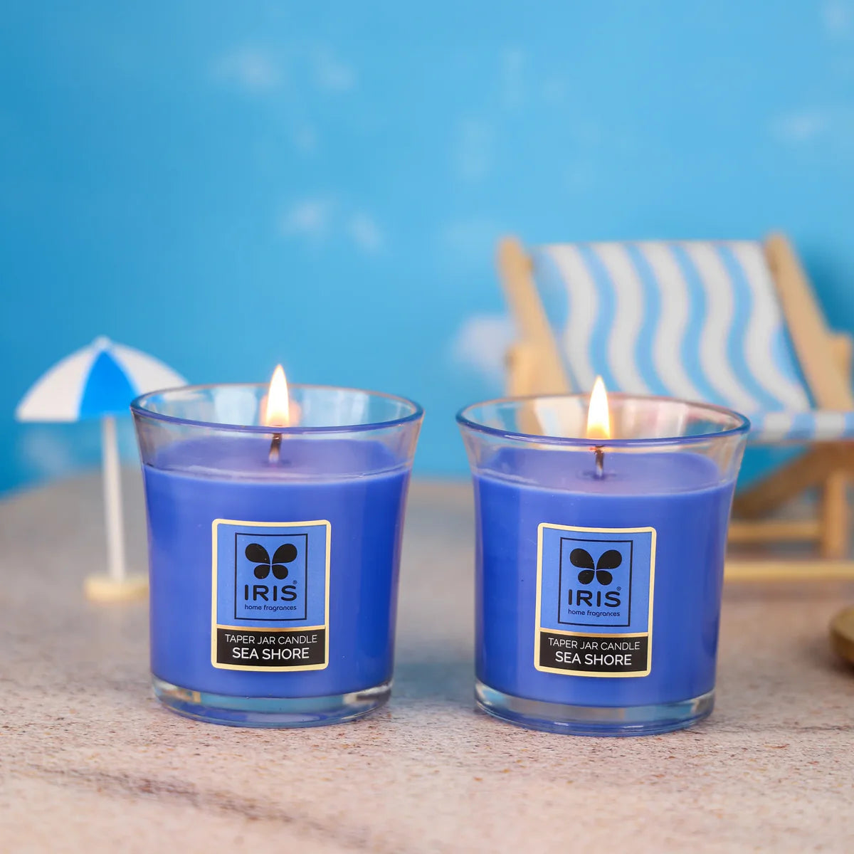 IRIS Sea Shore Taper Jar Candles 110GM