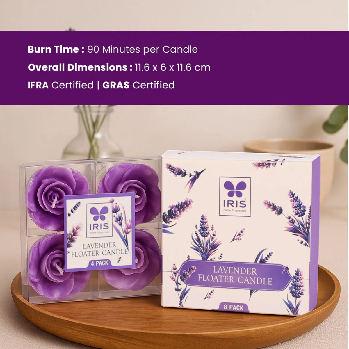 IRIS Lavender Floater Candle 20GM