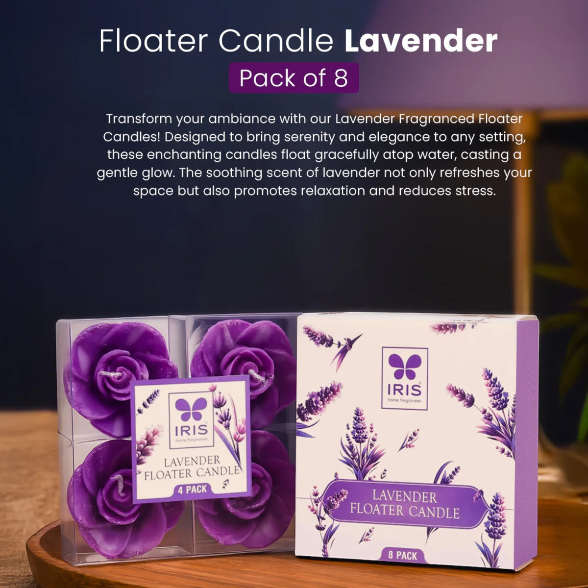 IRIS Lavender Floater Candle 20GM