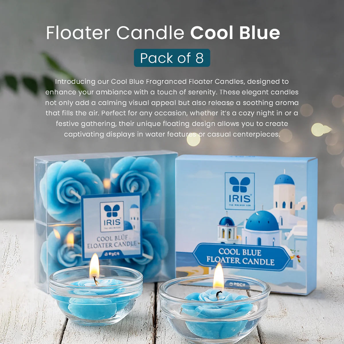 IRIS Cool Blue Floater Candle 20GM