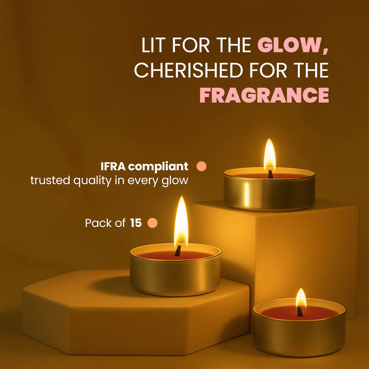 IRIS Celeste Rose Gold Scented Tealight Candles 12GM