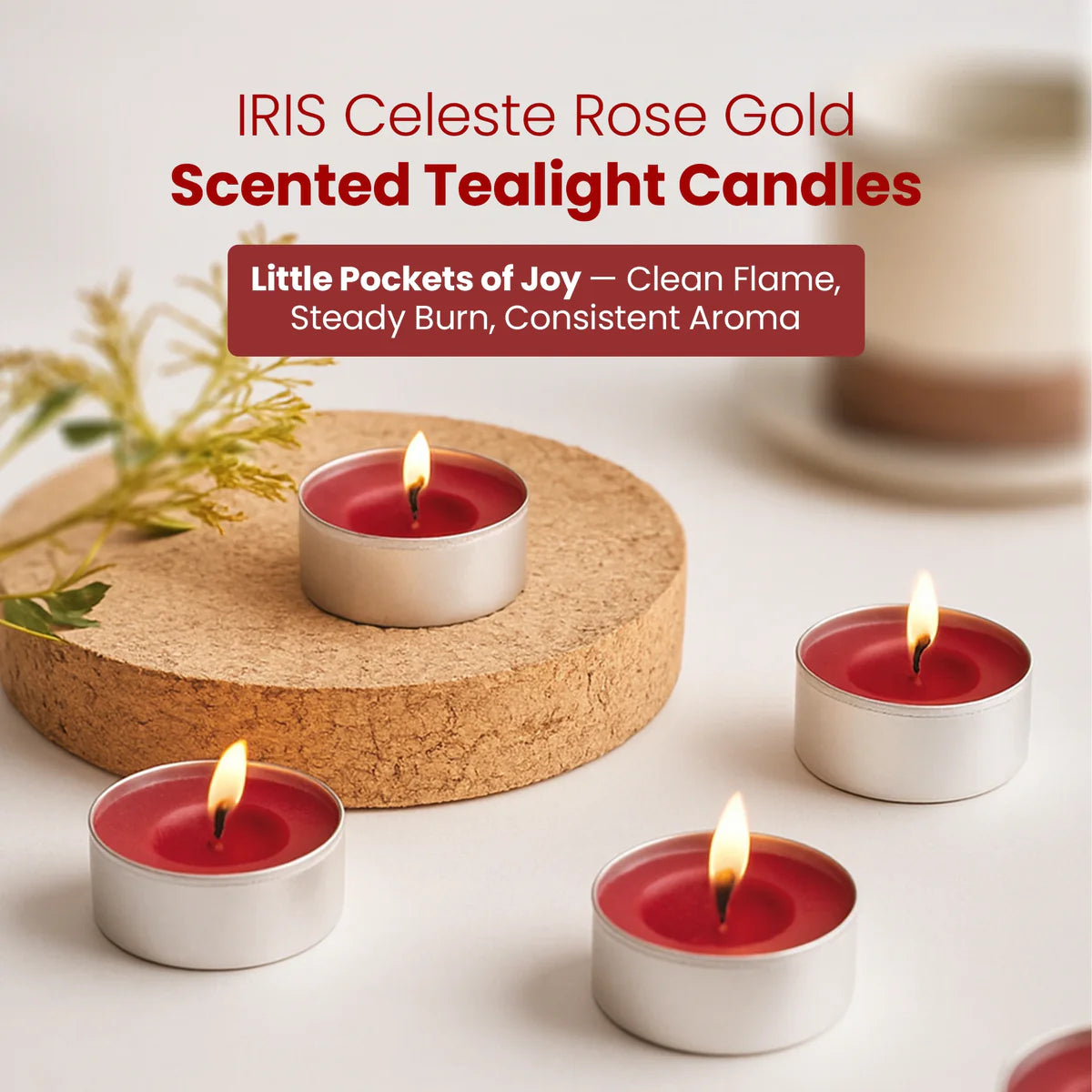 IRIS Celeste Rose Gold Scented Tealight Candles 12GM