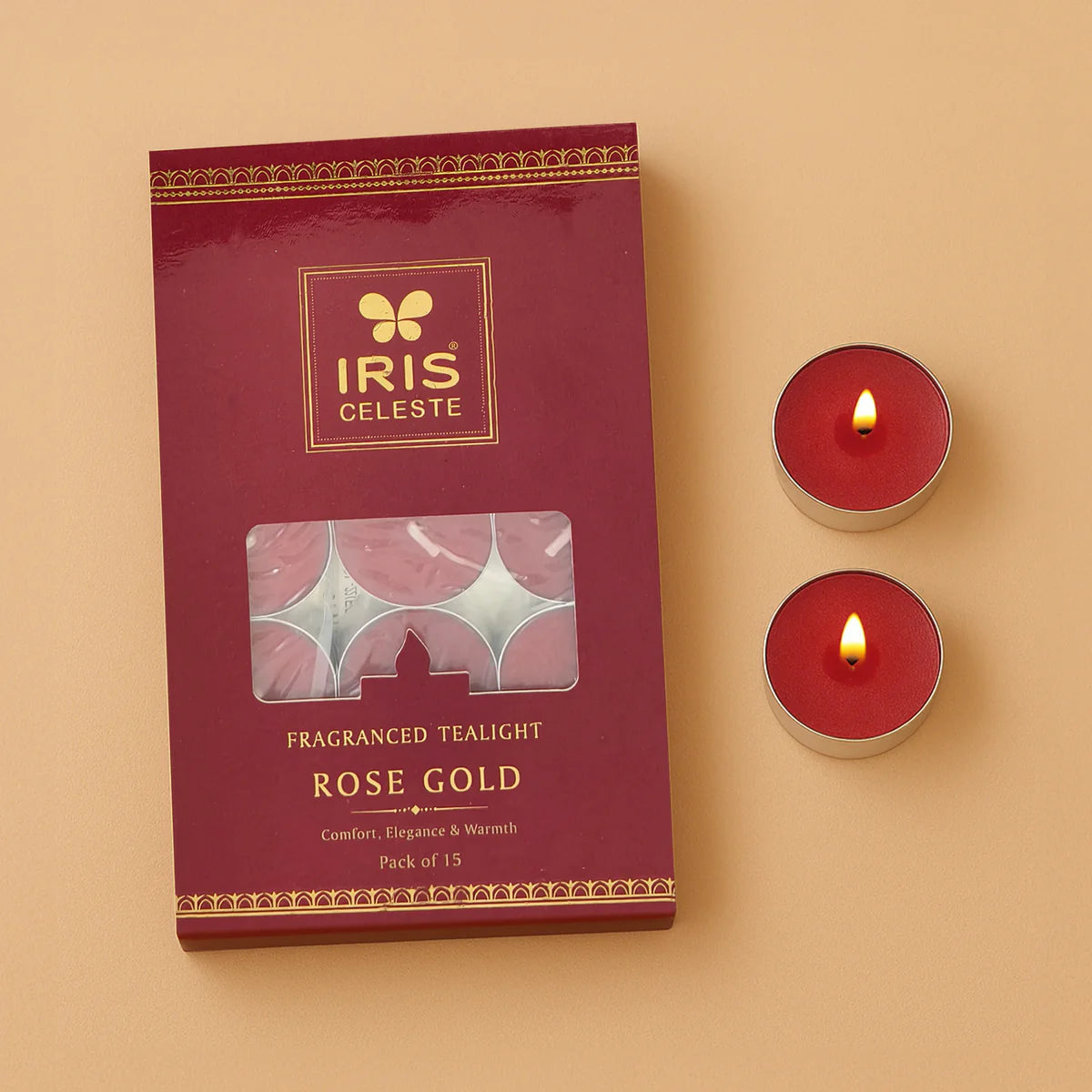IRIS Celeste Rose Gold Scented Tealight Candles 12GM