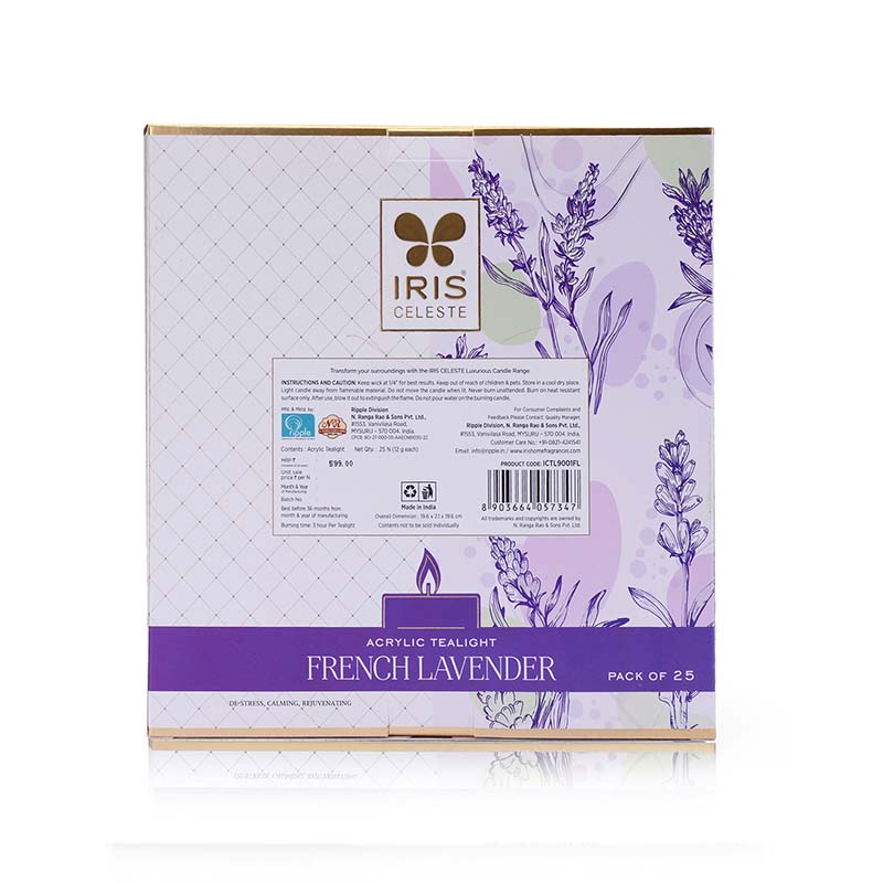 IRIS French Lavender Tealight Candles 12GM