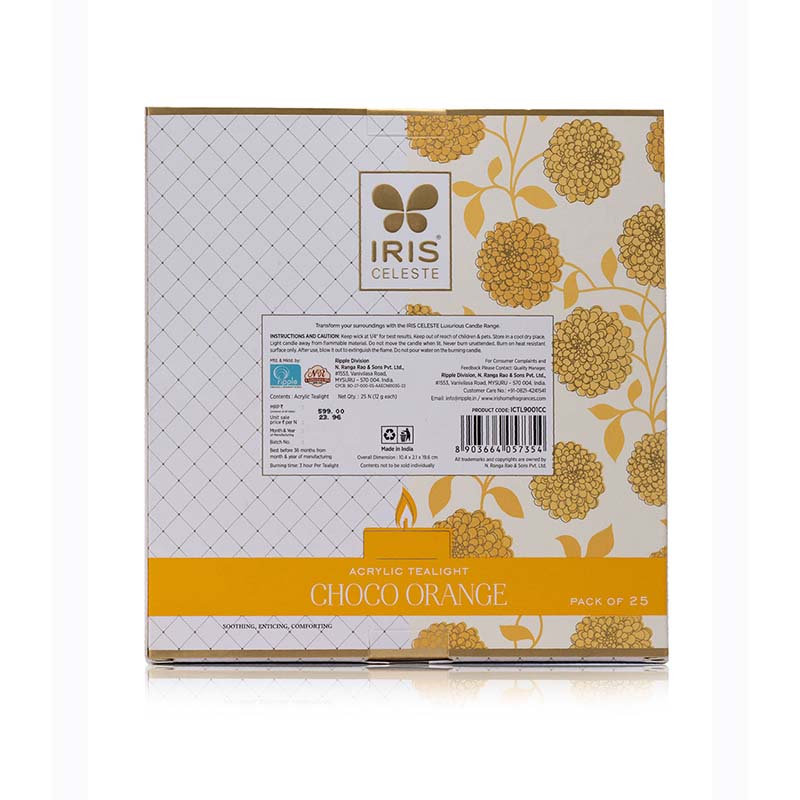 IRIS Choco Orange Tealight Candles 12GM