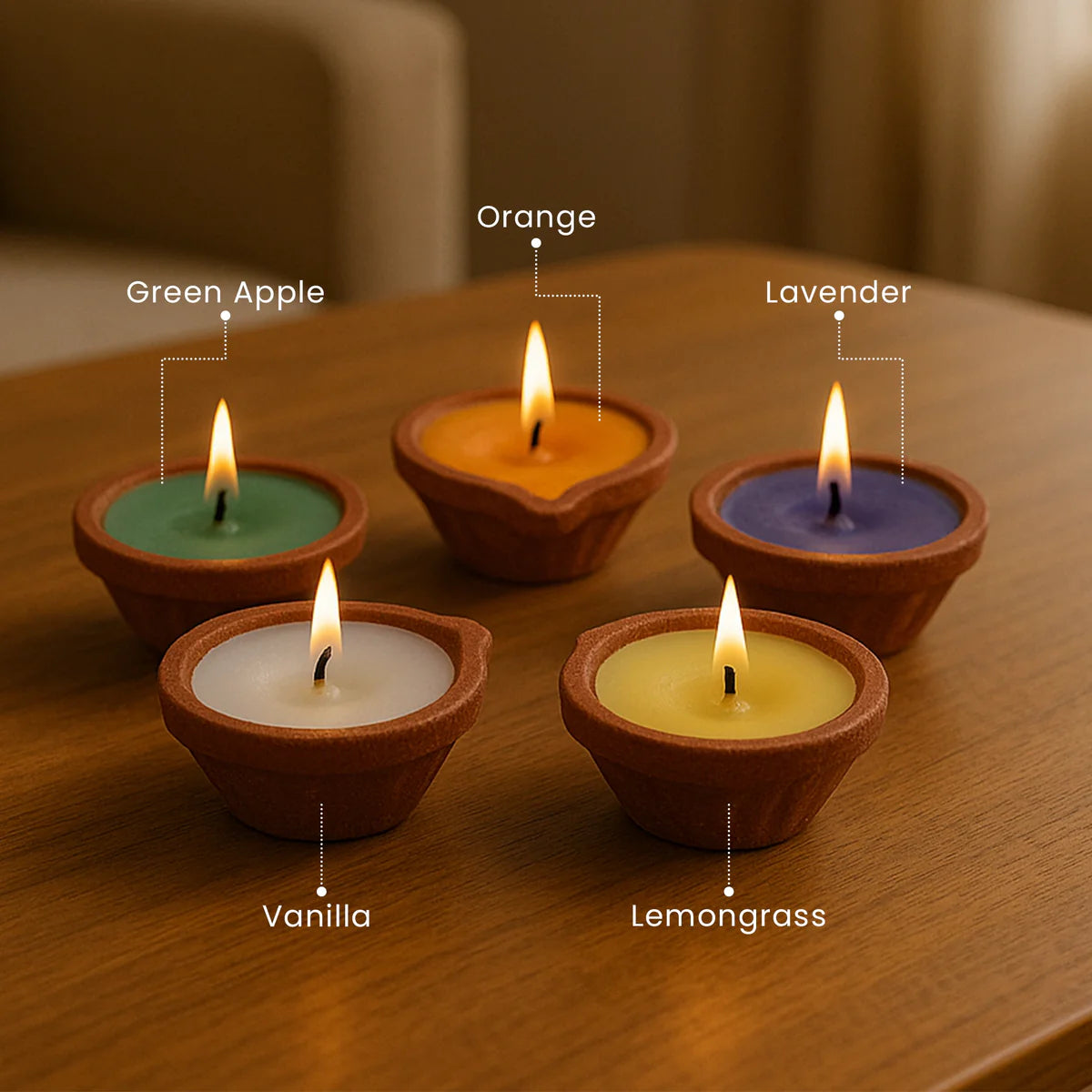 IRIS Set of 5 Aromatic Diyas 200GM