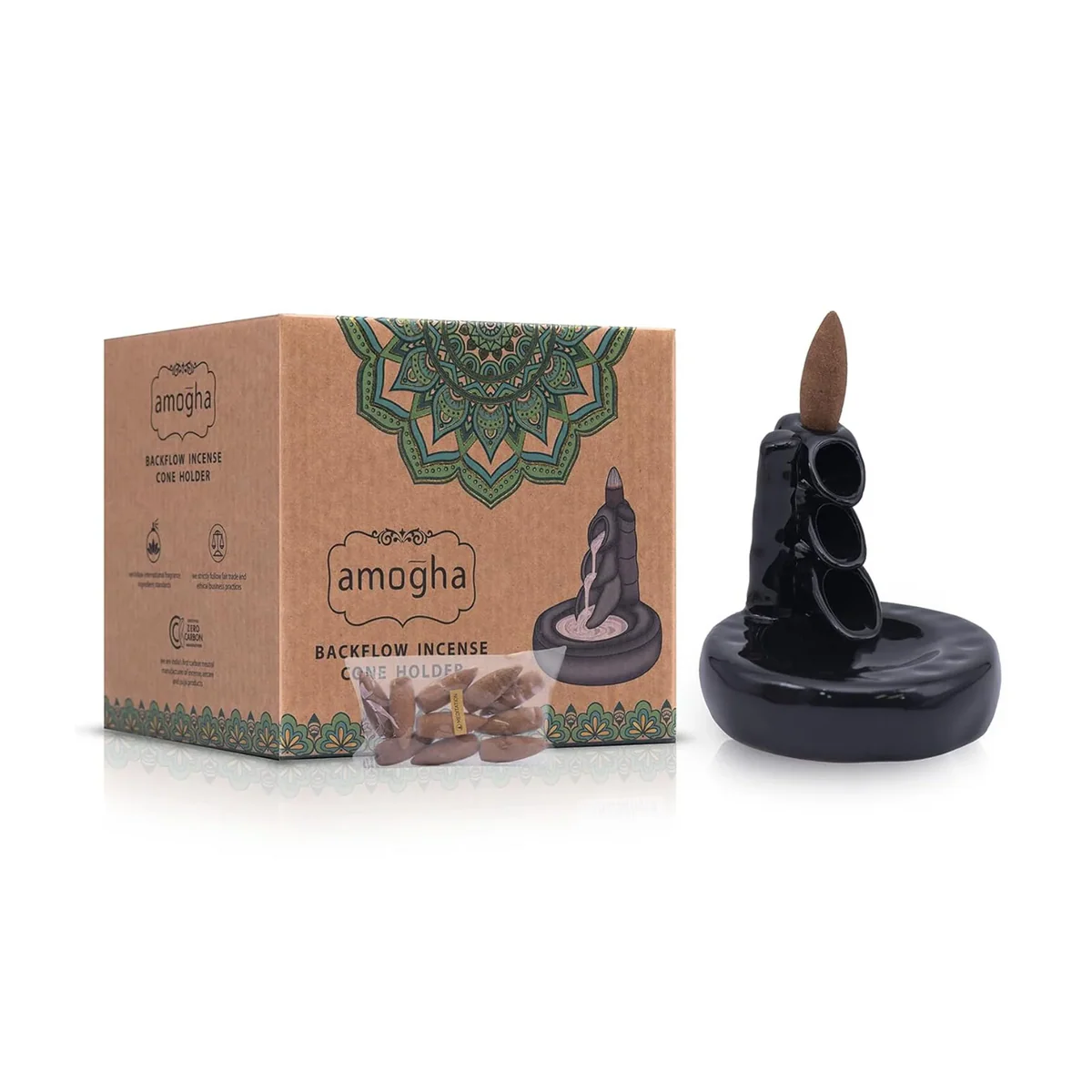IRIS Amogha Backflow Incense Cone Holder - Bamboo