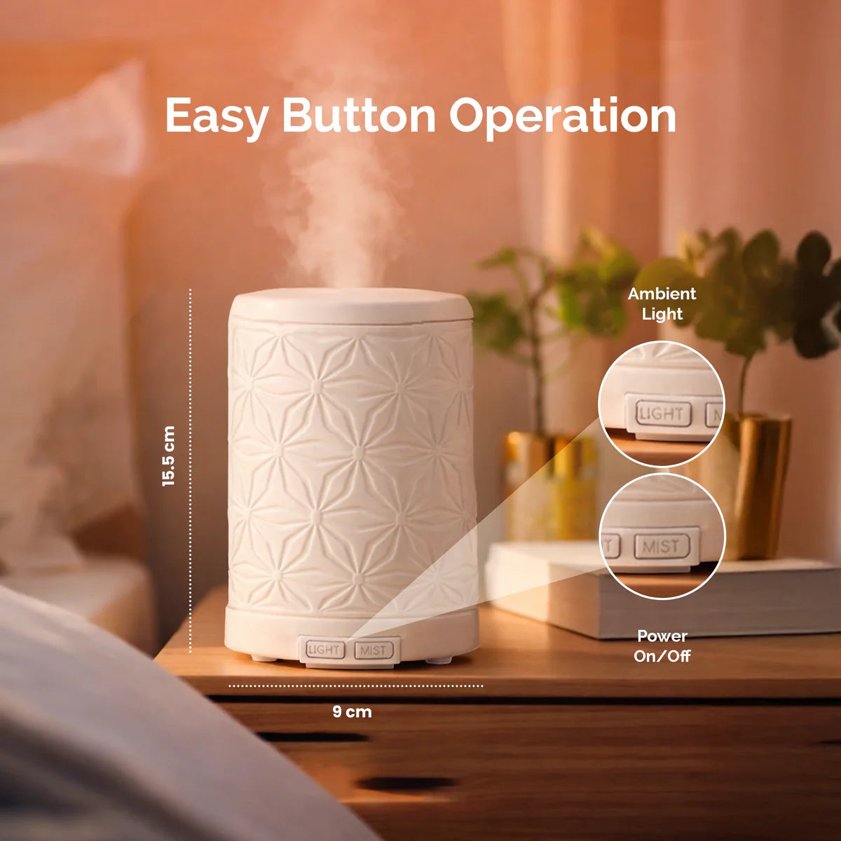 IRIS Celeste Ceramic Ultrasonic Aroma Diffuser 450 gm