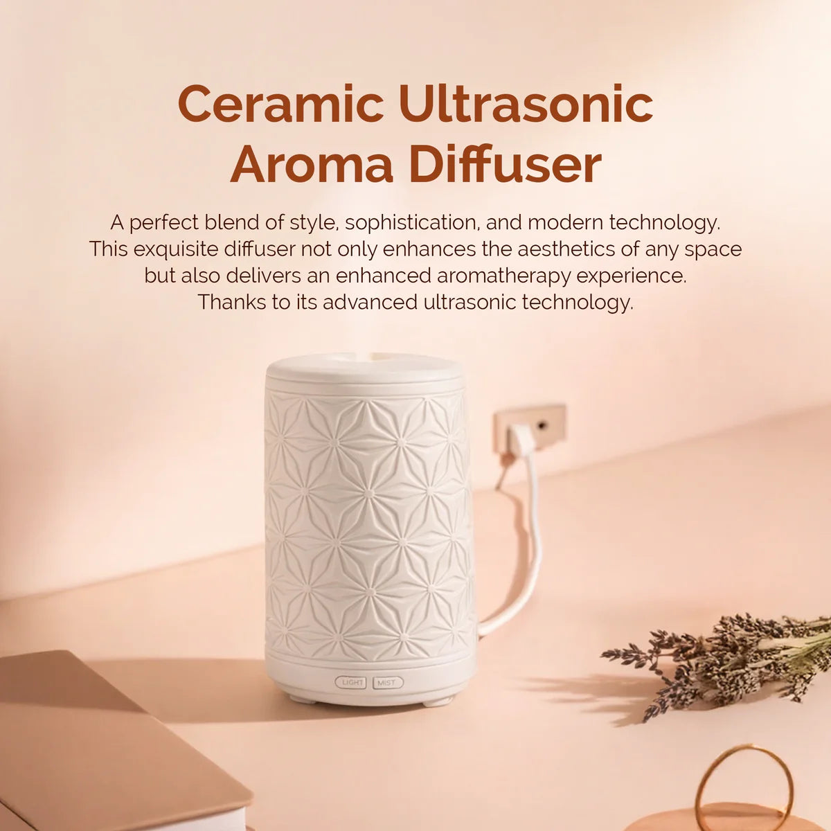 IRIS Celeste Ceramic Ultrasonic Aroma Diffuser 450 gm