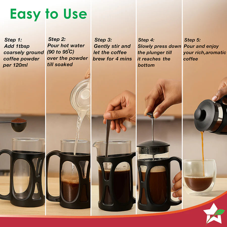 Wonderchef French Press Coffee & Tea Maker Black 600ml