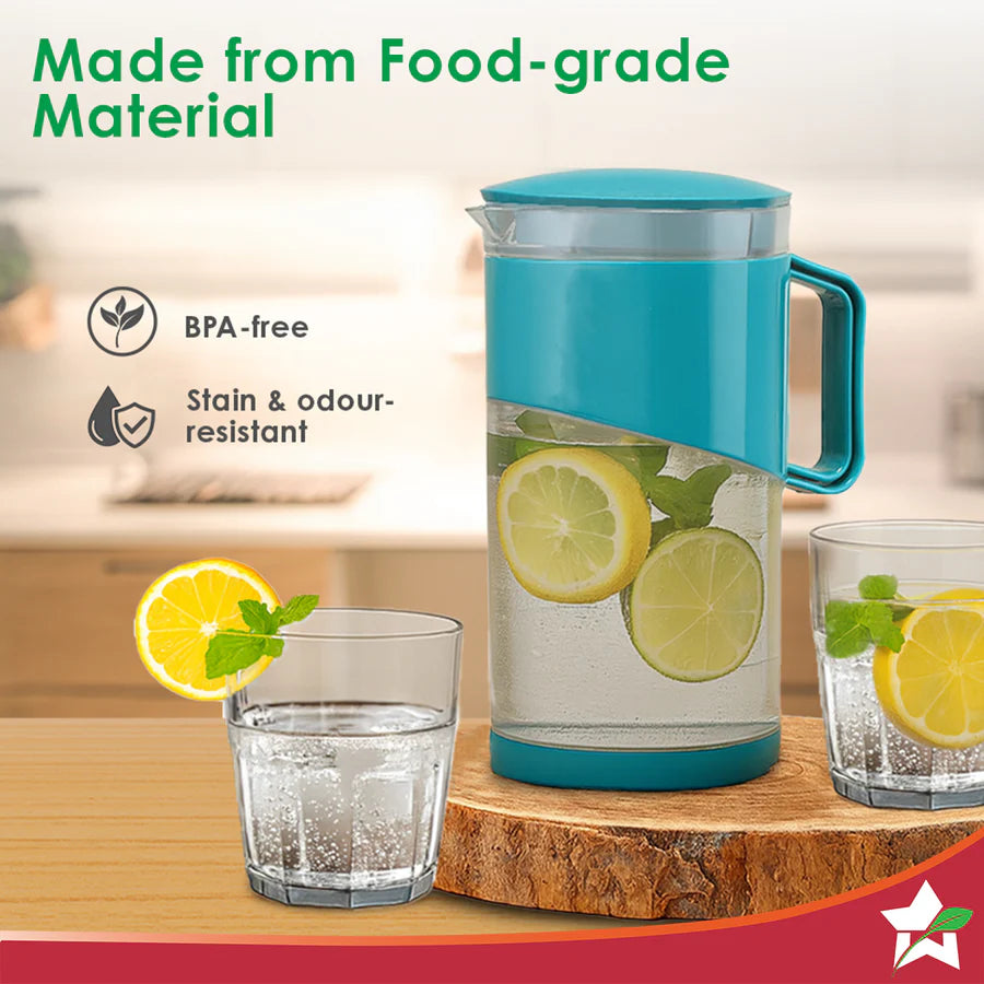 Wonderchef Ambrosia Water Jug and Glass set of 5pc,1.8L
