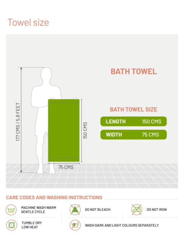 Decor Zest Natural Charcoal Bath Towel Gray 75cm x 1.5m
