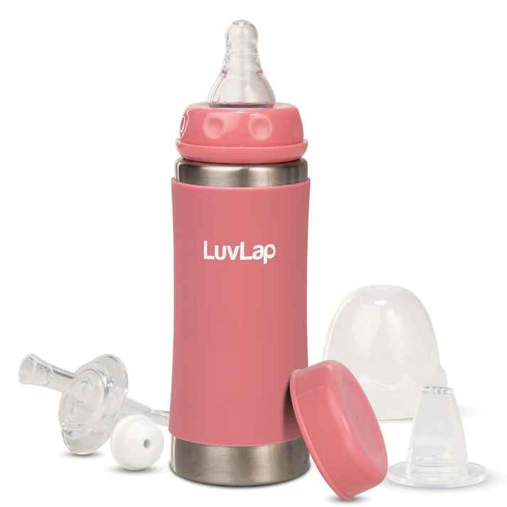 The House Of Babies LuvLap 4 in 1 Steel Sipper Pink