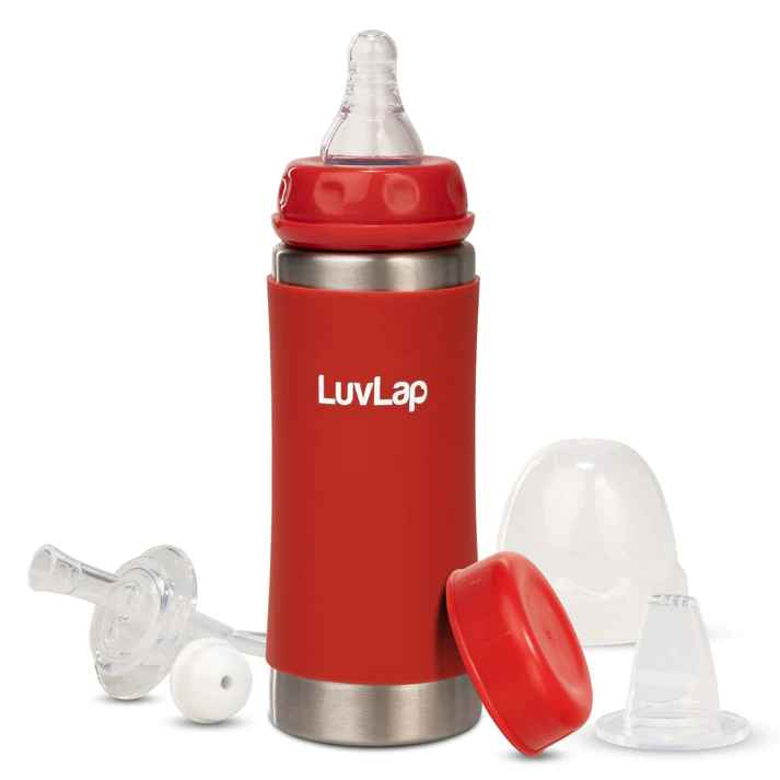 The House Of Babies LuvLap 4 in 1 Steel Sipper Red