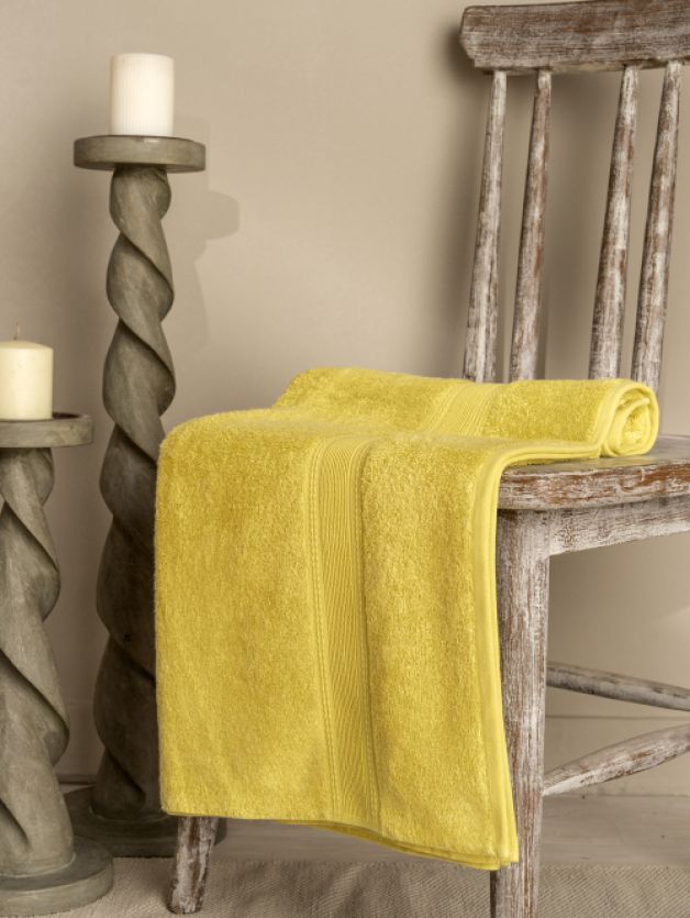 Decor Eco Fresh Bath Towel Yellow Cream 75 cm x 1.5 m