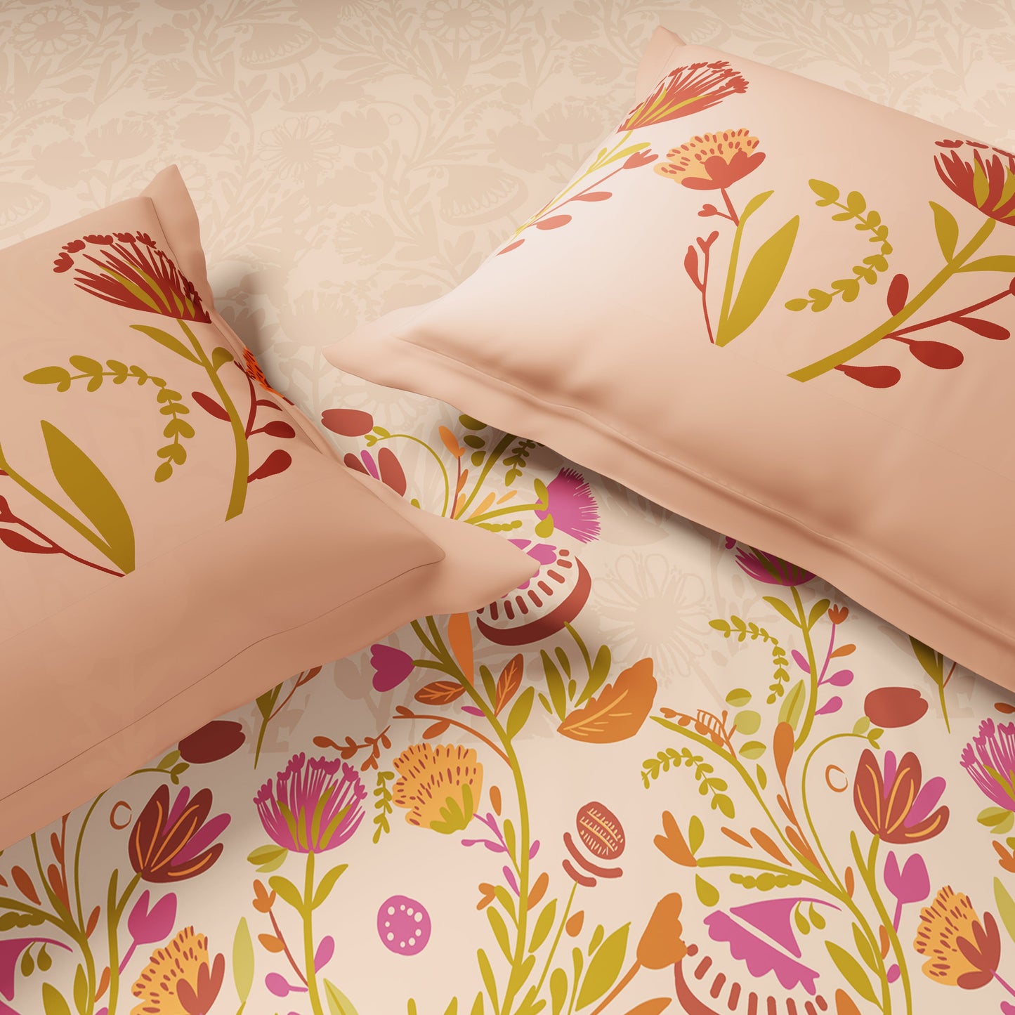 Spaces Essentials 100% Cotton Single Quilt, 144 TC, Floral, Blush
