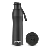 Pexpo Georgia SS Water Bottle with Sipper Cap Knight Black - 880 ML