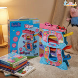 Kriiddaank Peppa Zig Zag Zoomer Ramp Racer Car Track for Toddlers Blue