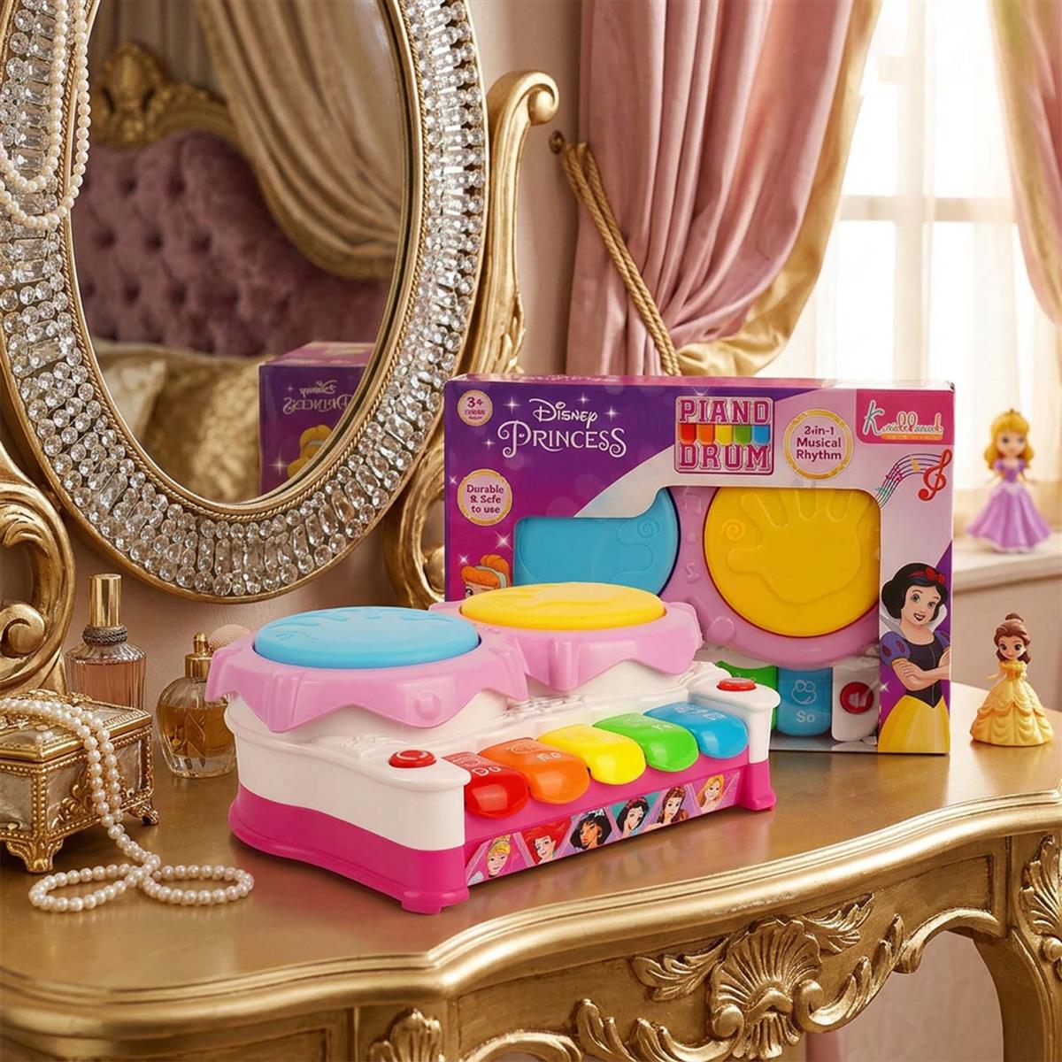 Kriiddaank Disney Princess Piano Drum Playset - Interactive Electronic Musical Toy