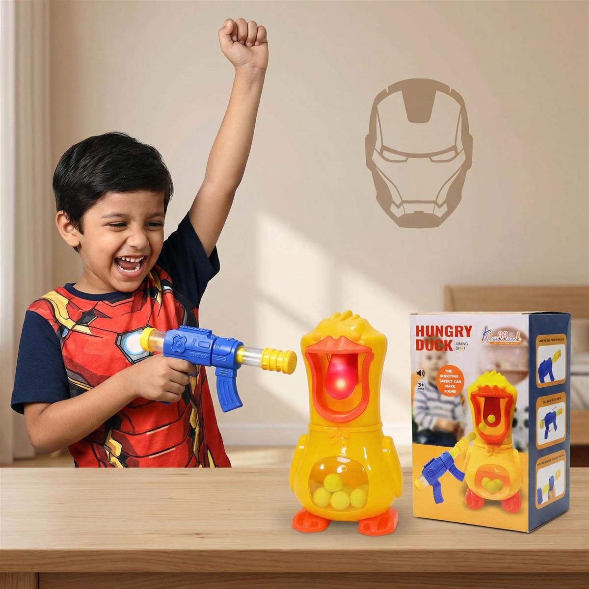 kriiddaank Superhero Theme Hover Football for Kids - Safe Indoor Air Power Soccer Ball with Foam Bumpers & LED Lights
