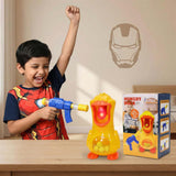 kriiddaank Superhero Theme Hover Football for Kids - Safe Indoor Air Power Soccer Ball with Foam Bumpers & LED Lights
