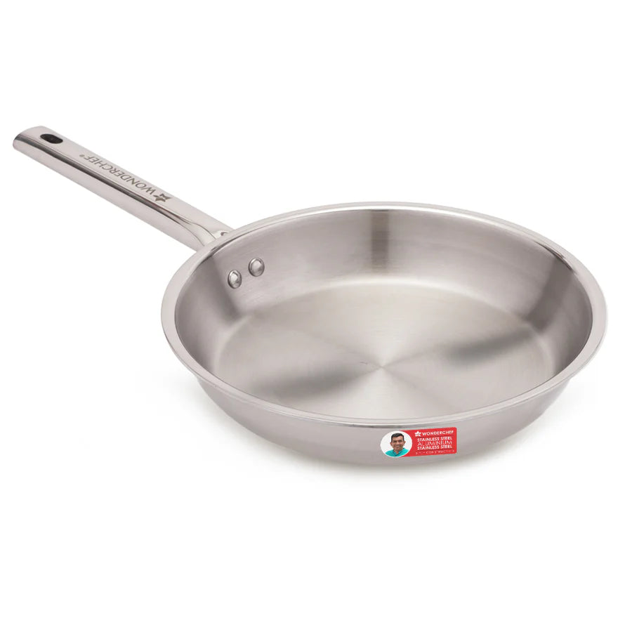 Wonderchef Stella Triply Stainless Steel Fry Pan | 24 cm, 1.7 L