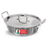 Wonderchef Stella Triply Stainless Steel Kadhai with Lid  28 cm, 4.5 L