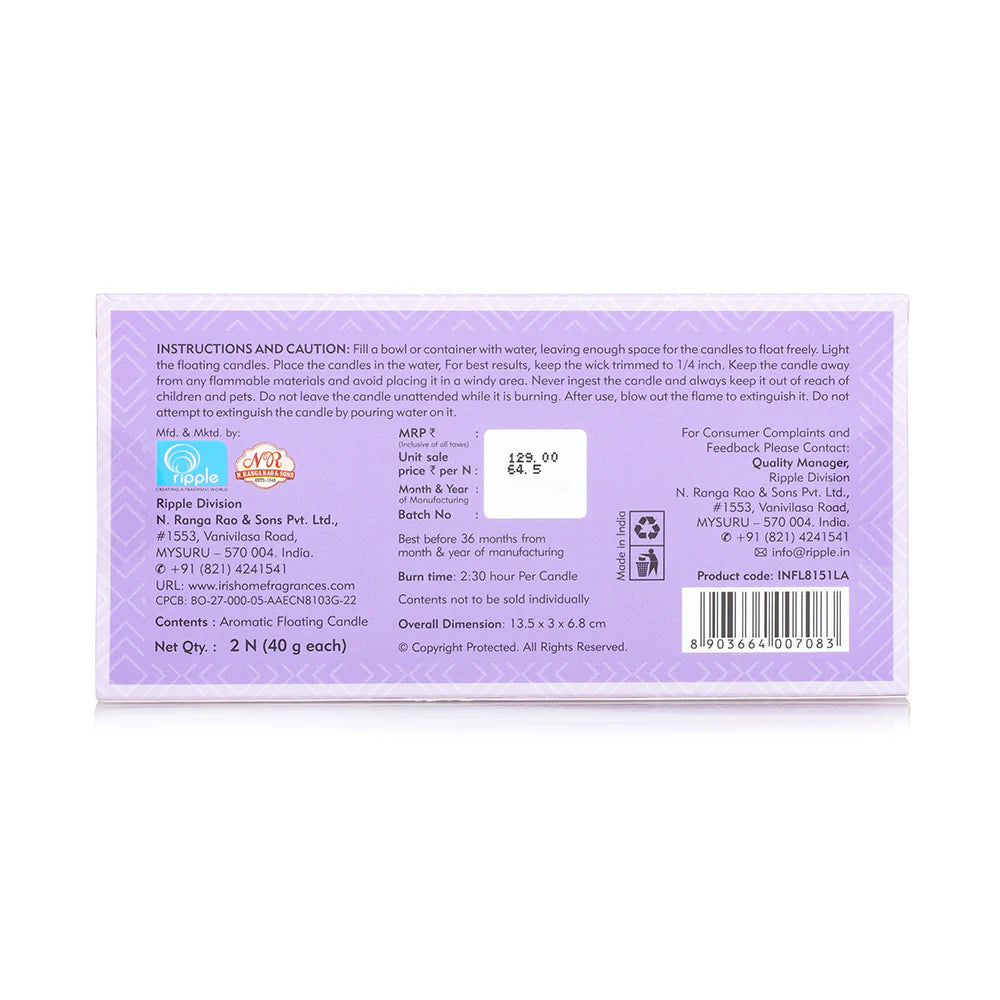 IRIS Lavender Aromatic Floating Candles 40GM
