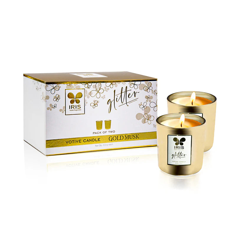 IRIS Gold Glass Votive 128gm