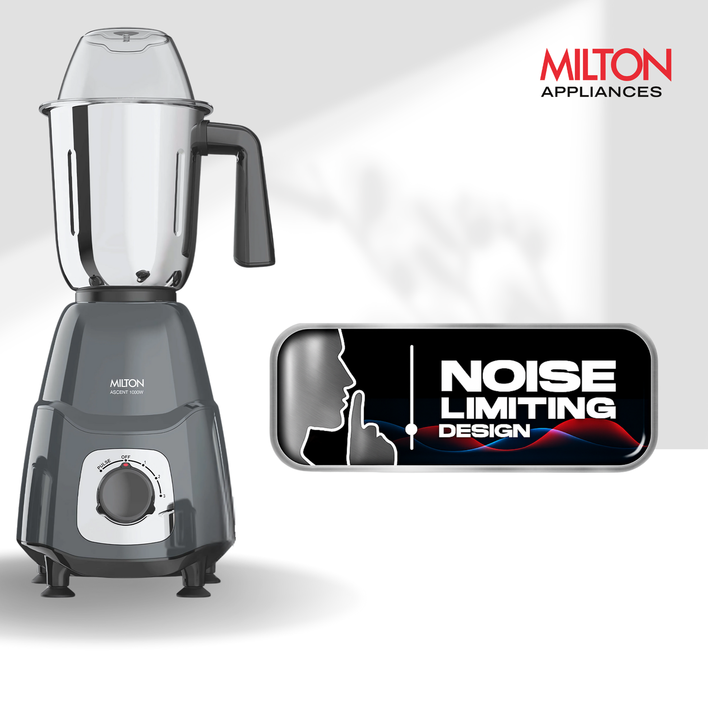 Milton Ascent Mixer Grinder 3 jar 800w