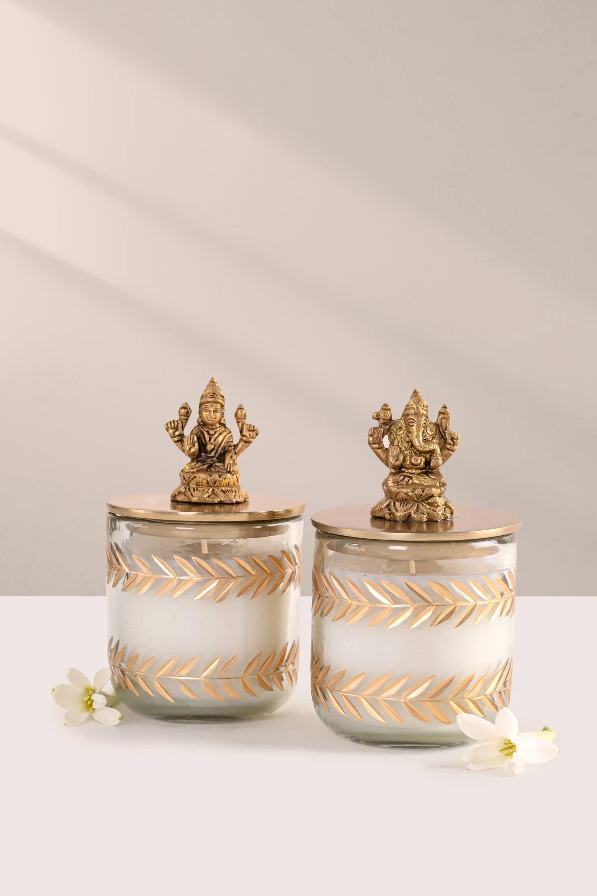 Doft Divine Essence - Lid Jar Candle | Ganesh Ji & Laxmi Ji | Opulent Oud | Set Of 2