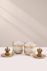 Doft Divine Essence - Lid Jar Candle | Ganesh Ji & Laxmi Ji | Opulent Oud | Set Of 2