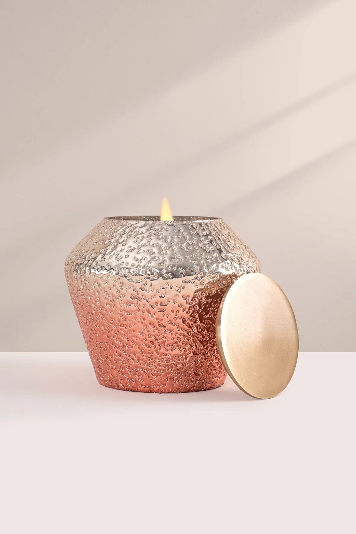 Doft Shimmer Crinkle - Lid Jar Candle | Rose Gold | Tropical Orchard Small