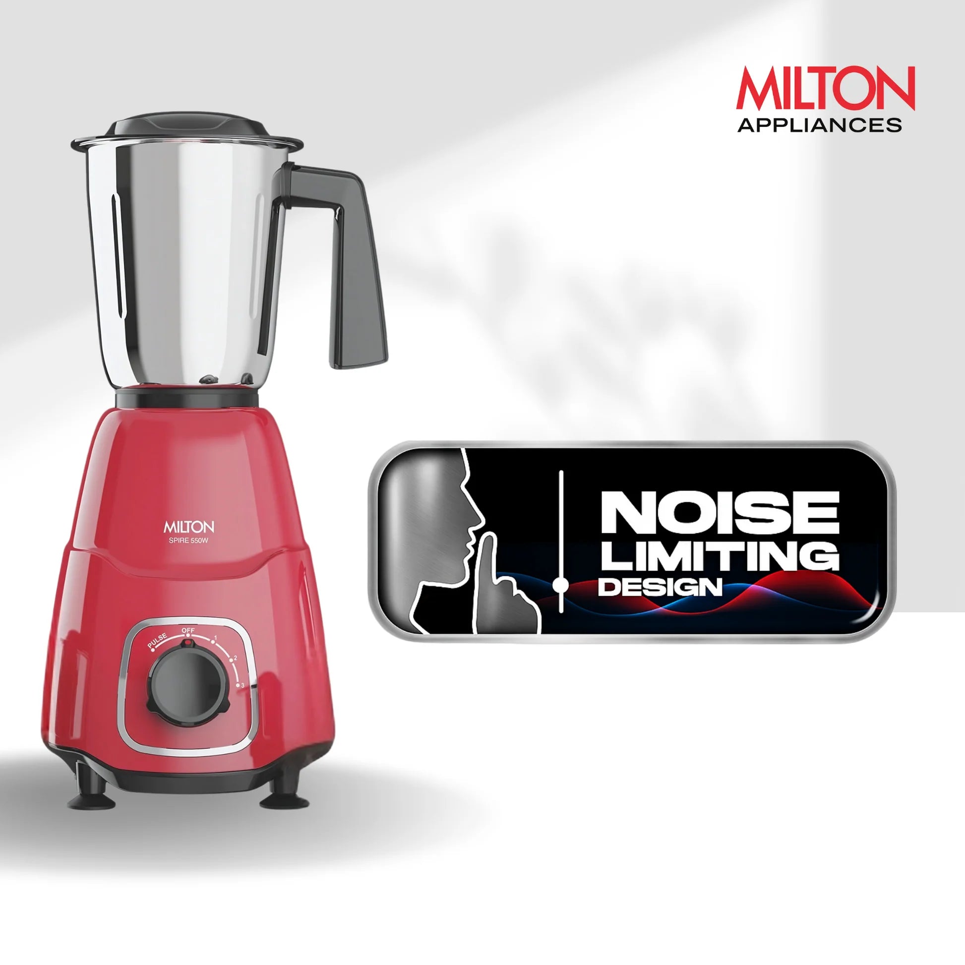 Milton Spire Mixer Grinder Red 3Jar