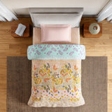Spaces Essentials 100% Cotton Single Quilt, 144 TC, Floral, Light Blush
