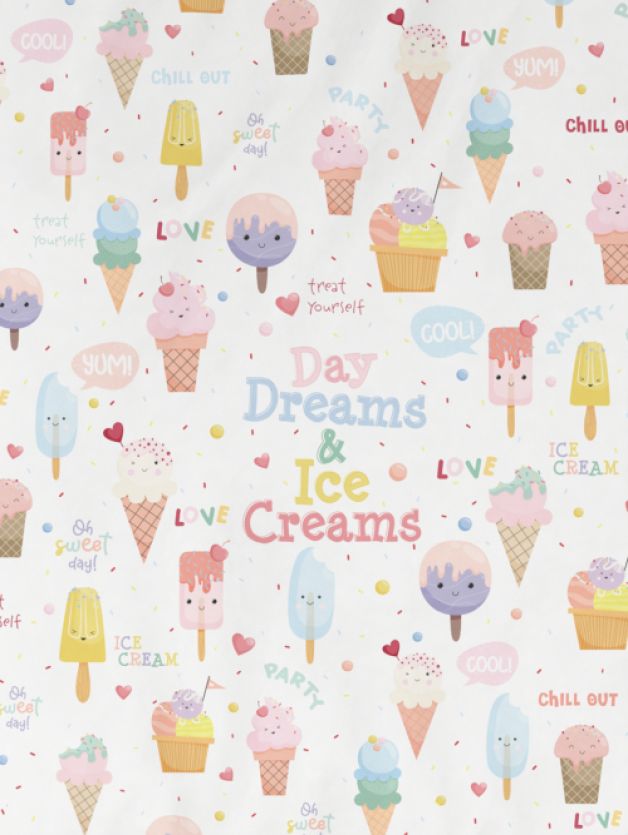 Decor Ice Cream Little Brats Collection Kids Single Quilt