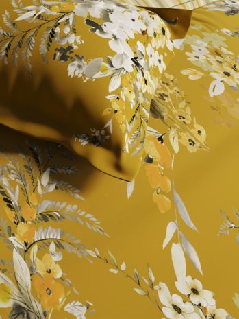 Decor Floral Bliss Ceylon Yellow Primary Double Bed Sheet Set