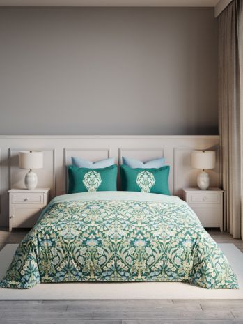 Decor Elegancia Teal Primary Double Bed Sheet Set