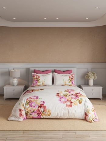 Decor Morning Bloom Fuchsia Pink Esteem Double Bed Sheet Set